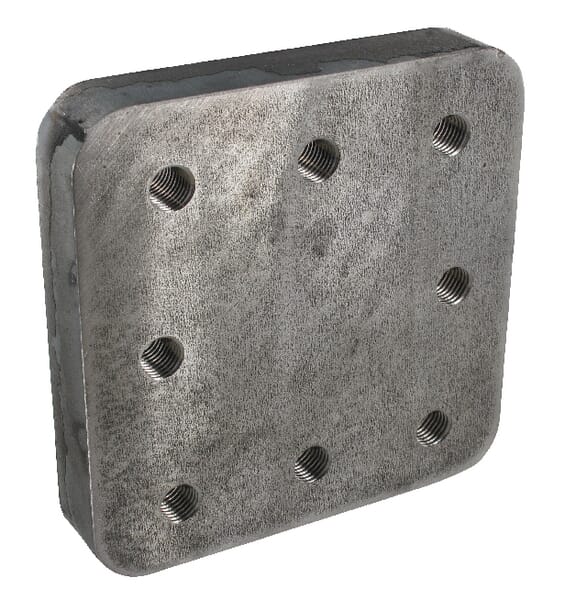 Plaque à souder 110x100mm 8x M16 · réf. 80000616