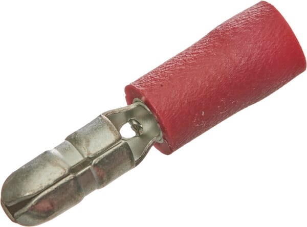 Connecteur à balle mâle, rouge, 0,5-1mm² Ø4mm (100x) — réf. LA9090CKR