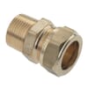 Straight brass coupling - male thread x compression end