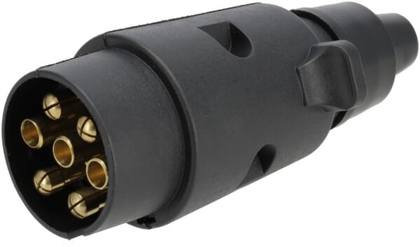 Fiche de remorque 7 pôles, plastique, 12V, bornes à vis (paquet de 10 pièces) — réf. TR00001KRPACK