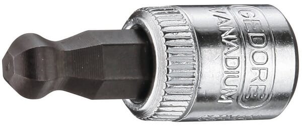 Nástrčná hlava pro šroubovák 1/4", šestihranná kulová hlava, 6 mm