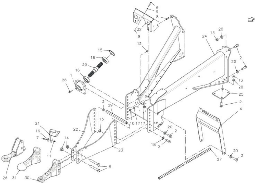 001 Závěsné zařízení, rám