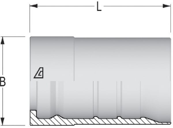 Jupe à sertir Ø82x108mm DN50 acier / zingué / blanc passivé Alfagomma vue 2