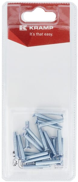 Vis à tête fraisée M4 x 25mm (20) — réf. KR963425P20B