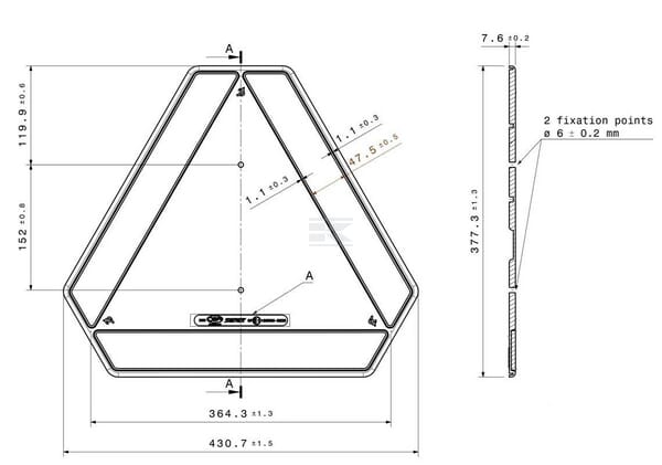 Panneau d'avertissement triangulaire en plastique rouge vue 3