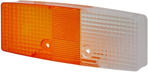 Verre de feu, orange/transparent, rectangulaire droite Hella — réf. 9EL118705001