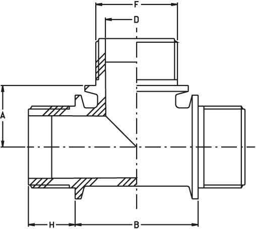 Pièce en T 3x 1 1/2" M vue 2