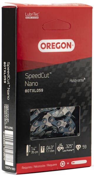 Chaîne de tronçonneuse .325, 59 DL, 14" Speedcut™ Nano, Oregon · réf. 80TXL059E