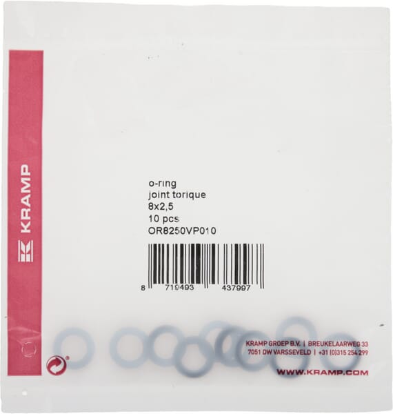 Joint torique 8x2,5 75 shore Viton 10x — réf. OR8250VP010