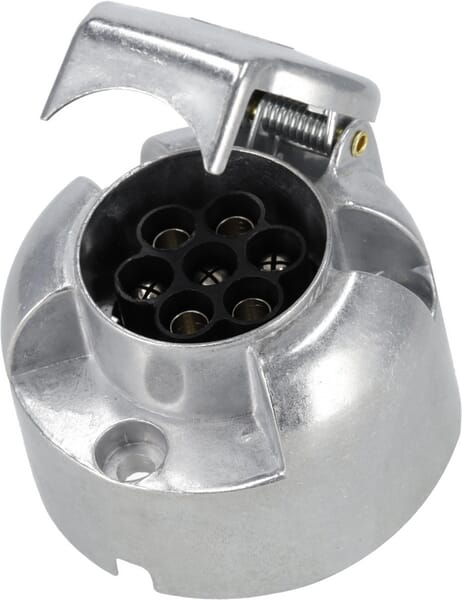 Prise de remorque 7 broches, aluminium 12V, bornes à vis — réf. TR00006KR