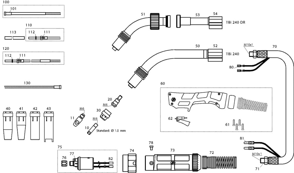 + MIG/MAG Welding gun TBi 240