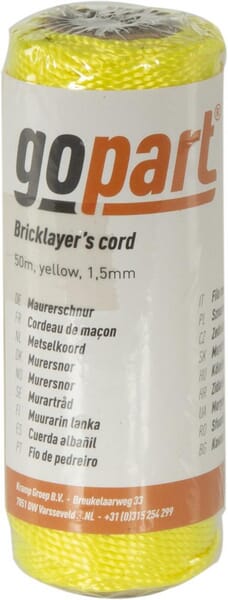 Zednická šňůra 1,5 mm, žlutá, 50 m