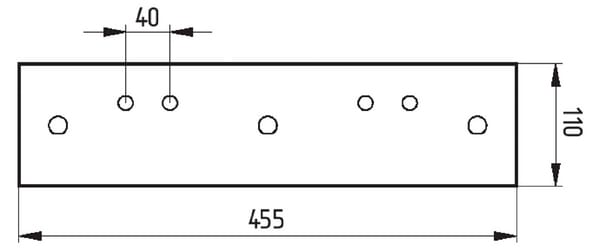 Rasette gauche réversible 110 x 454 mm vue 2