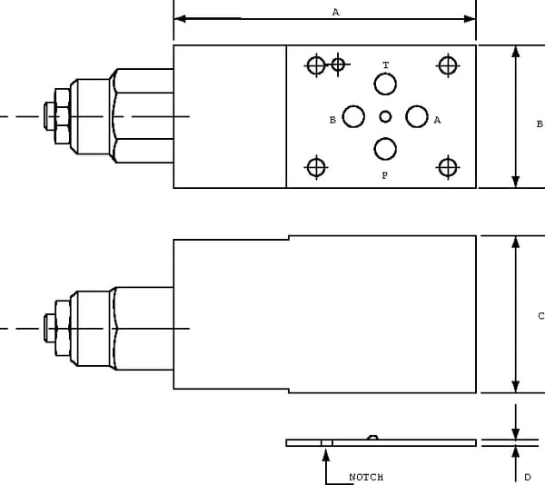 Valve d'équilibrage CB10HV1A1E100B00 NG06 vue 3