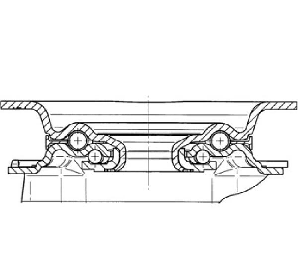 Roulettes pivotantes à bandage en polyuréthane vue 3