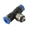 Push-in T-connector, rotatable male thread with external hex, mini MTC