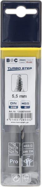 Vrták 5,5 mm HSS-DIN 338-G TURBO STEP