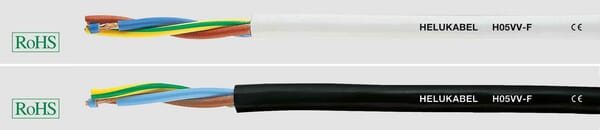 Câble 2x0,75 mm², noir, PVC · réf. H05VVF2X075BKR100