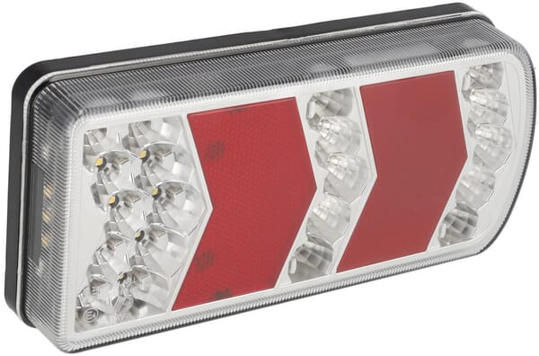 Feu arrière droit à LED, rectangulaire, 12-24V, 228x106x40mm — réf. LA45018RKR