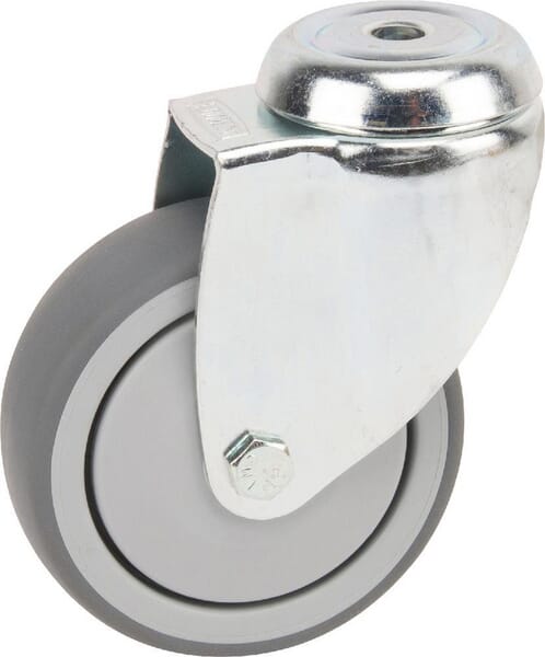Roue pivotante, roue en polyuréthane : Ø75x25mm, Trou de vis simple, Load: 75kg, Tente — réf. 2470PJP075P3011
