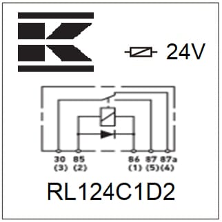 Mini relais 24V, inverseur, 30A/40A, diode, sans support vue 3