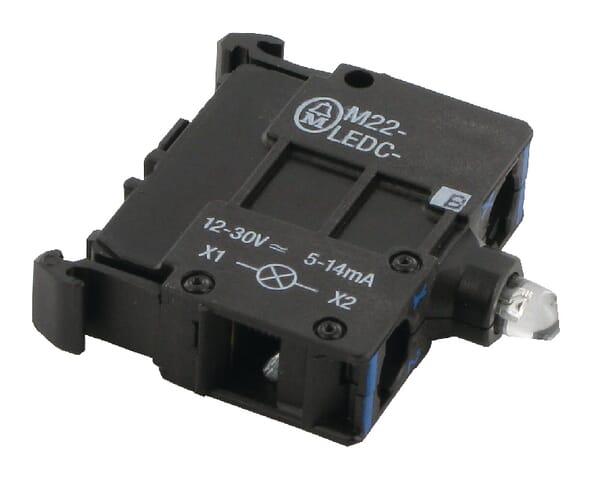 Elément LED bleu 12-30V bas · réf. M22LEDCB