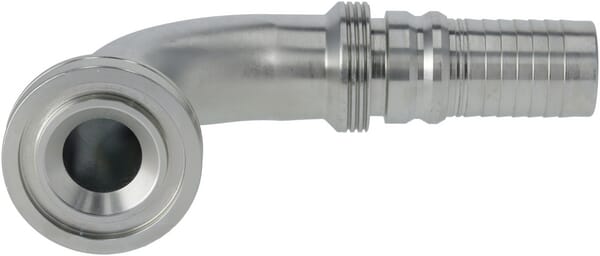 Raccord à sertir 4SH-DN25 avec flasque ø47,6 mm 90° · réf. SFSH251690G2