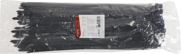 Kabelová stahovací páska 9 x 430 mm, UV černá, 100 ks