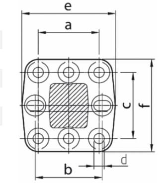 Œillet attel. br. Attelage à boule 80 mm 145x145mm vue 2