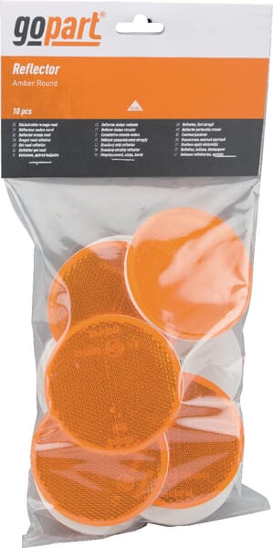 Catadioptre rond orange Ø75mm tige filetée — réf. LA75020