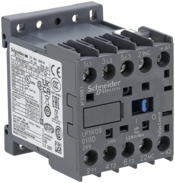 Contacteur de puissance 9A 4kW · réf. LP1K0901BD