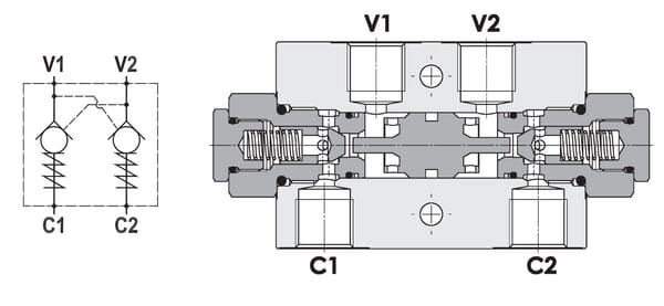 Clapet antiretour piloté 1/4 B vue 5