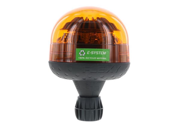 Gyrophare LED, 17W, 12-24V, ambre, montage sur poteau flexible, Ø 146x128mm, E-VENUS par Sacex — réf. 2143L75E08