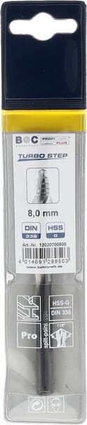 Vrták 8,0 mm HSS-DIN 338-G TURBO STEP