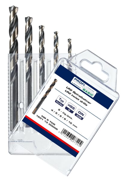 Sada 5 ks vrtáků do kovu s vrtáním proti směru hodinových ručiček HSS-G DIN 338