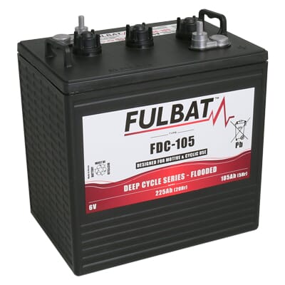 Batterie 6V 225(C20)/185Ah(C5) plomb-acide noyé · réf. FDC105