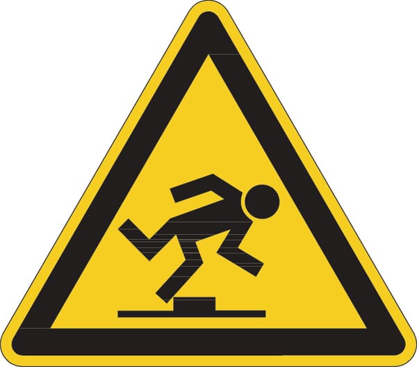 Příkazové a zákazové značky, Stolpergefahr (Nebezpečí klopýtnutí)