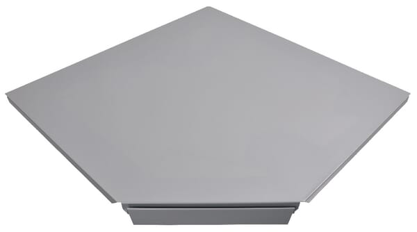 Policové dno 90° 30 cm, šedý hliník