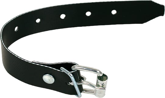 Řemínek s přezkou, černý D=530 mm, Š=20 mm, tloušťka= 2,1 mm