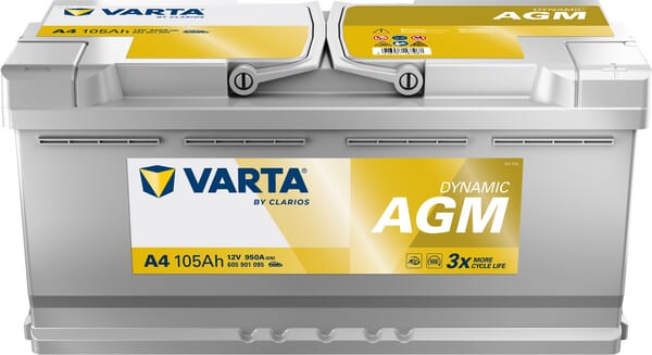 Batterie 12V 105Ah 950A A4 VARTA Dynamic AGM — réf. 605901095
