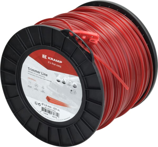 Fil de coupe Ø 3mm 221m carré rouge Kramp — réf. NL30221SKR