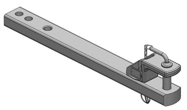 Barre d'attelage 90x50 L857mm Cat. 2 diamètre 31,5mm ISO 6489-3 · réf. 1082099002A02
