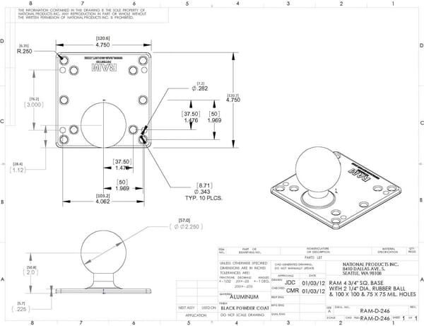 Plaque de montage « D » vue 2