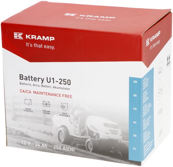 Batterie U1 12V 24Ah 250A fermée Kramp vue 3