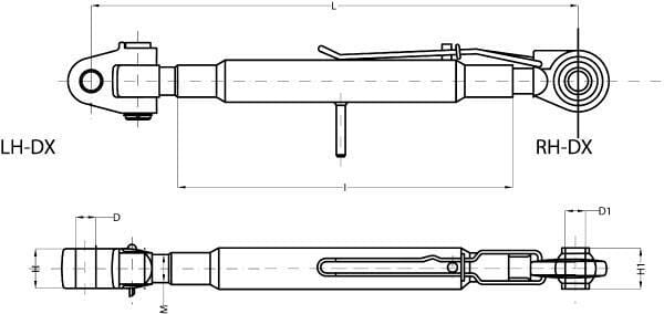 Barre de poussée rotule/chape 441, 1-3/4in cat.3/3 CBM vue 3