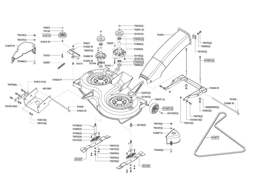 Řezný nástroj - kryt sečení pro AL-KO typ PowerLine T20-102HDE