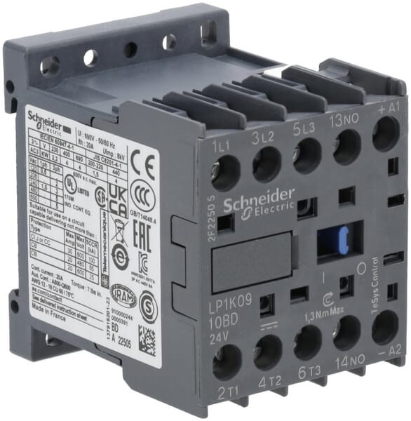 Contacteur de puissance 9A 4kW · réf. LP1K0910BD