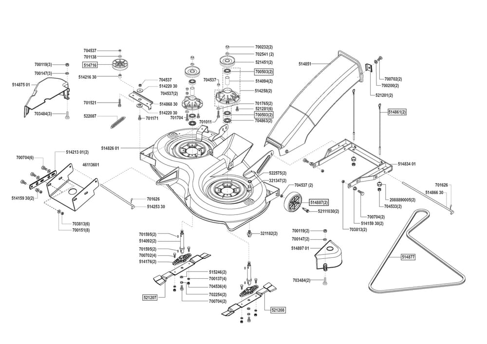 Řezný nástroj - kryt sečení pro AL-KO typ PowerLine T18-102HD