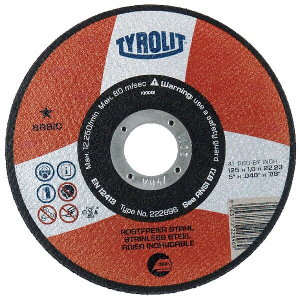 Disque à couper Basic 125 x 1,0 x 22,23 — réf. 34332869
