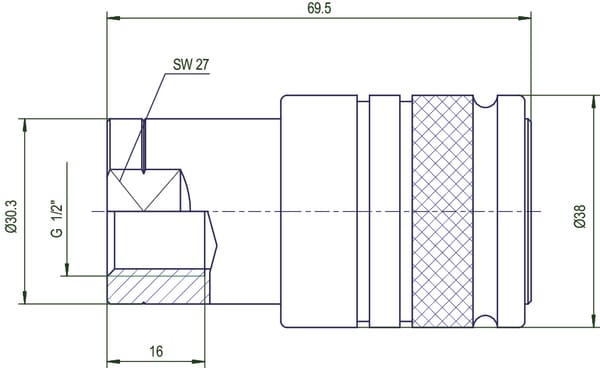 Raccord rapide SKP femelle IG 1/2", Kramp vue 3